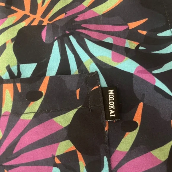 Molokai Retro Leaves Button Down Shirt Men’s Size XXL - Picture 5 of 8